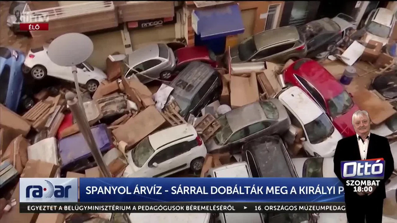 RADAR - SPANYOL ÁRVÍZ - SÁRRAL DOBÁLTÁK MEG A KIRÁLYI PÁRT