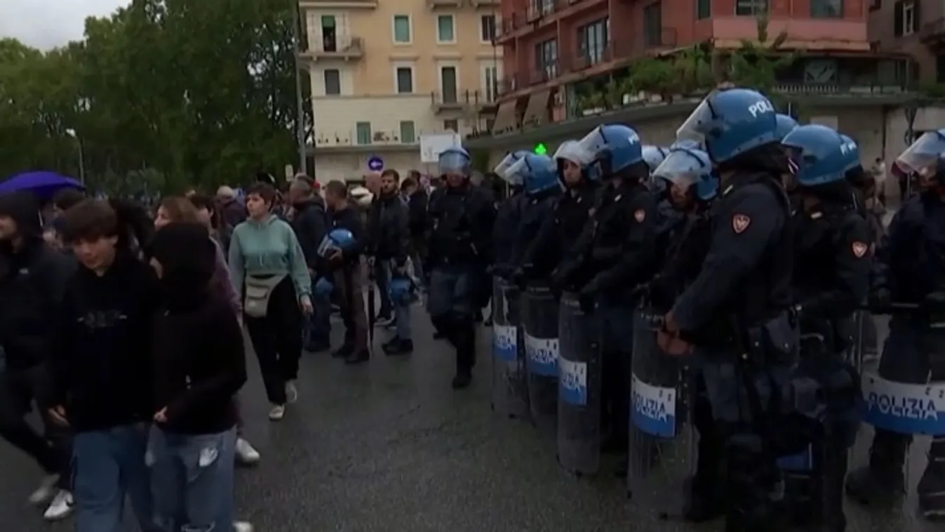 A palesztin párti tüntetők rendbontásai folyamatosak Olaszországban  + videó