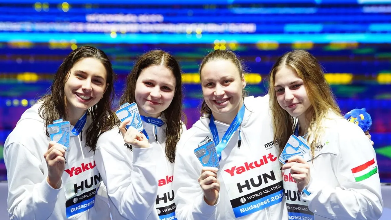 Ezüstérmesek lettek a magyar lányok a 4x200 méteres gyorsváltóban