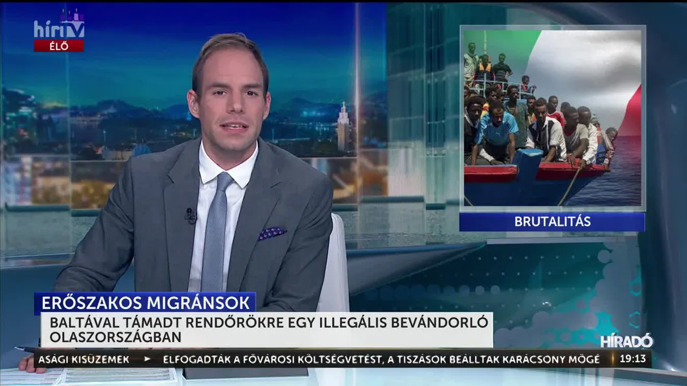 BALTÁVAL TÁMADT RENDŐRÖKRE EGY ILLEGÁLIS BEVÁNDORLÓ OLASZORSZÁGBAN