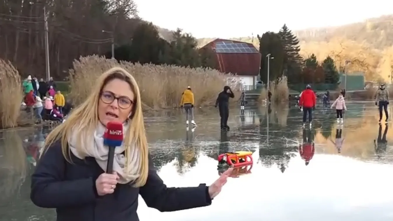 Orfűn a tó jegén is lehet korcsolyázni   + videó