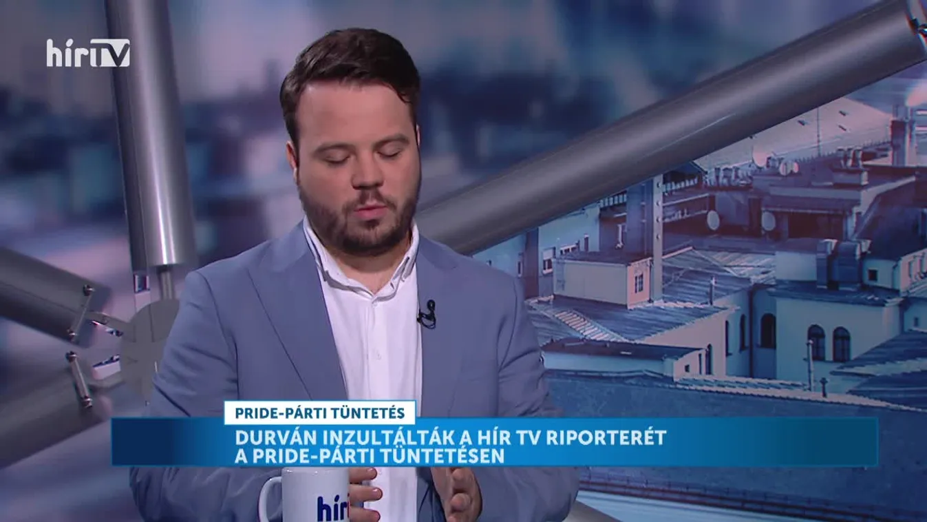 Napi aktuális - Nagy Károly - Durván inzultálták a HírTV riporterét a pride-párti tüntetésen