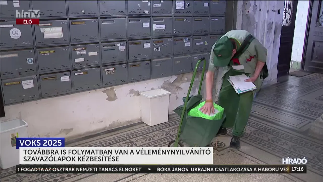 TOVÁBBRA IS FOLYAMATBAN VAN A VÉLEMÉNYNYILVÁNÍTÓ SZAVAZÓLAPOK KÉZBESÍTÉSE