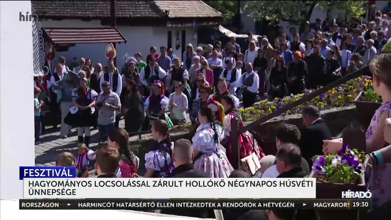 Hagyományos locsolással zárult Hollókő négynapos húsvéti ünnepsége