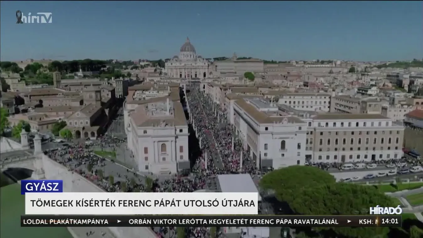 TÖMEGEK KÍSÉRTÉK FERENC PÁPÁT UTOLSÓ ÚTJÁRA