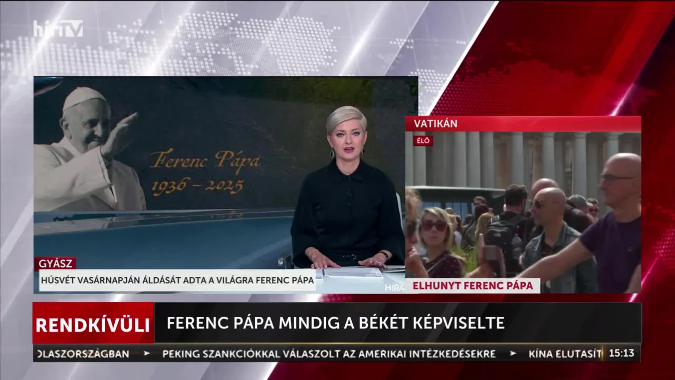 HÚSVÉT VASÁRNAPJÁN ÁLDÁSÁT ADTA A VILÁGRA FERENC PÁPA