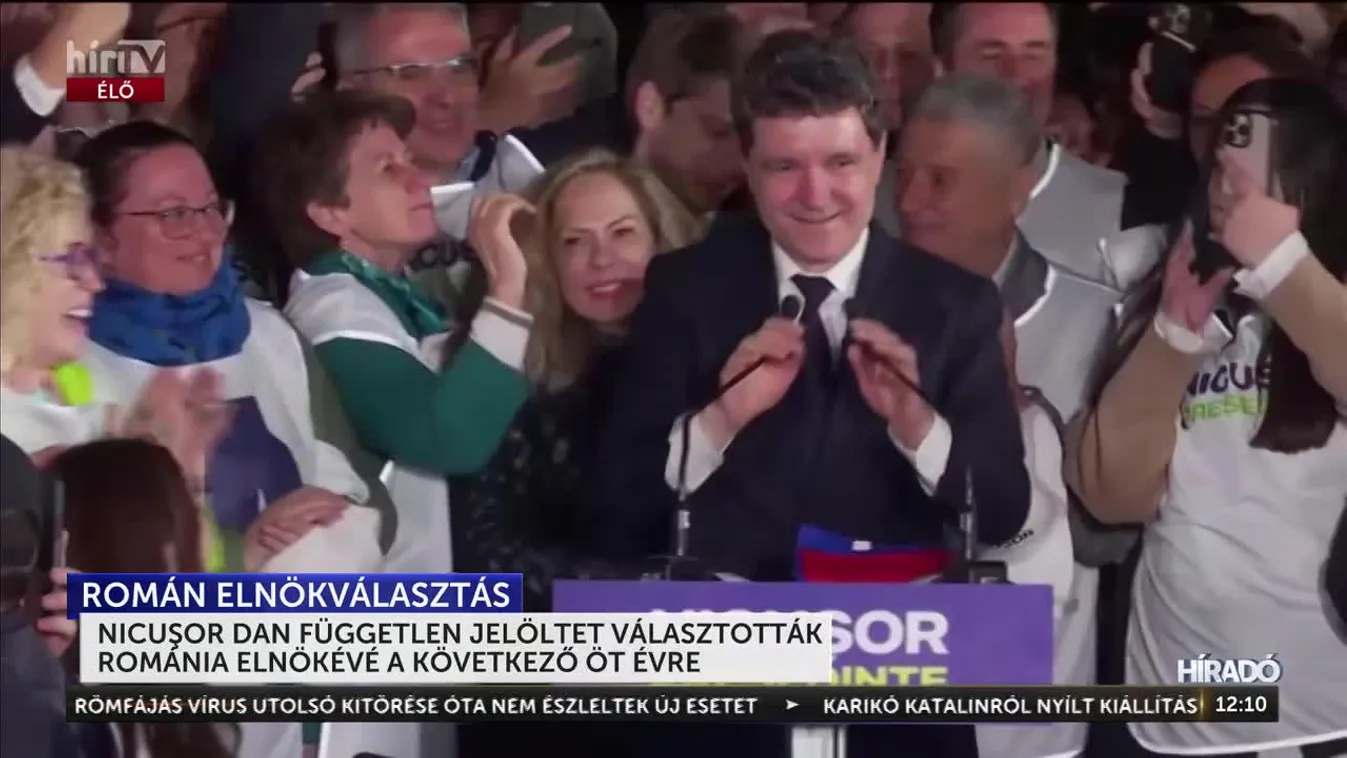 NICUŞOR DAN FÜGGETLEN JELÖLTET VÁLASZTOTTÁK ROMÁNIA ELNÖKÉVÉ A KÖVETKEZŐ ÖT ÉVRE