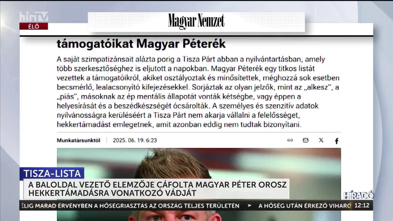 A BALOLDAL VEZETŐ ELEMZŐJE CÁFOLTA MAGYAR PÉTER OROSZ HEKKERTÁMADÁSRA VONATKOZÓ VÁDJÁT