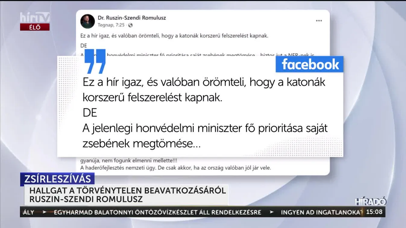 Hallgat a törvénytelen beavatkozásról Ruszin-Szendi Romulusz