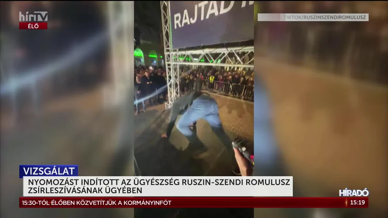 NYOMOZÁST INDÍTOTT AZ ÜGYÉSZSÉG RUSZIN-SZENDI ROMULUSZ ZSÍRLESZÍVÁSÁNAK ÜGYÉBEN