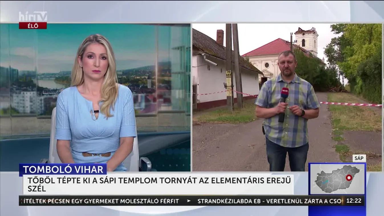 Tőből tépte ki a Sápi templom tornyát az elementáris erejű szél