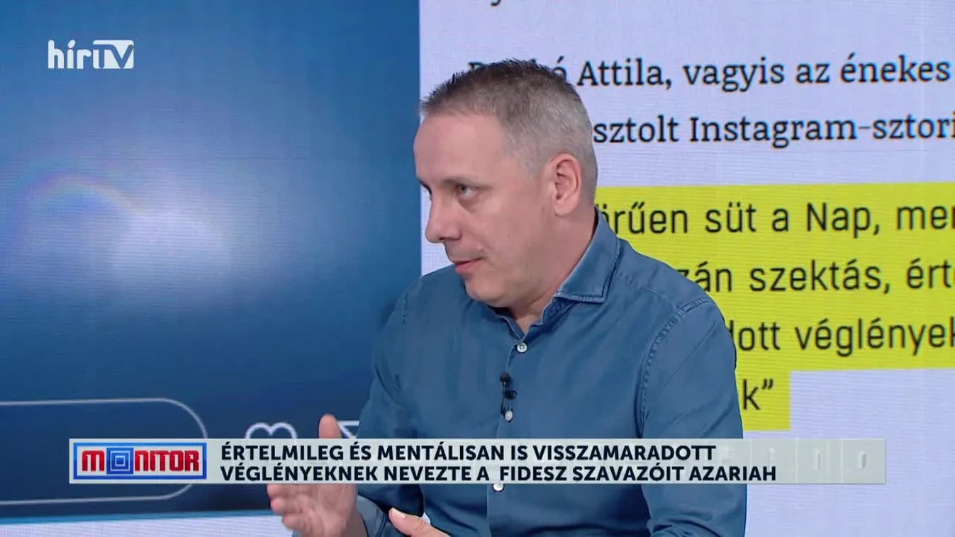 Monitor – Értelmileg és mentálisan is visszamaradott véglényeknek nevezte a Fidesz szavazóit Azahriah