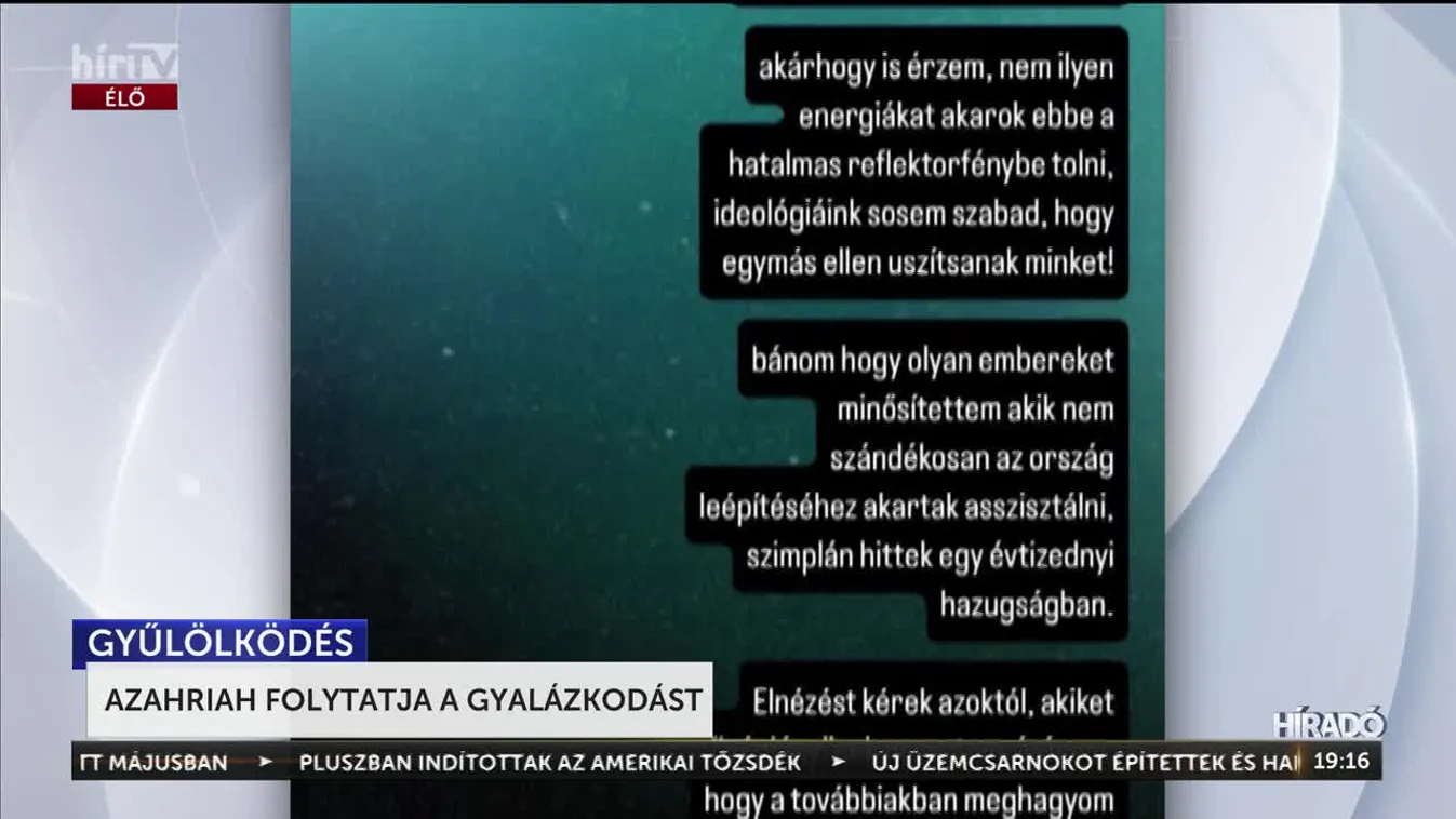 Azahriah folytatja a gyalázkodást