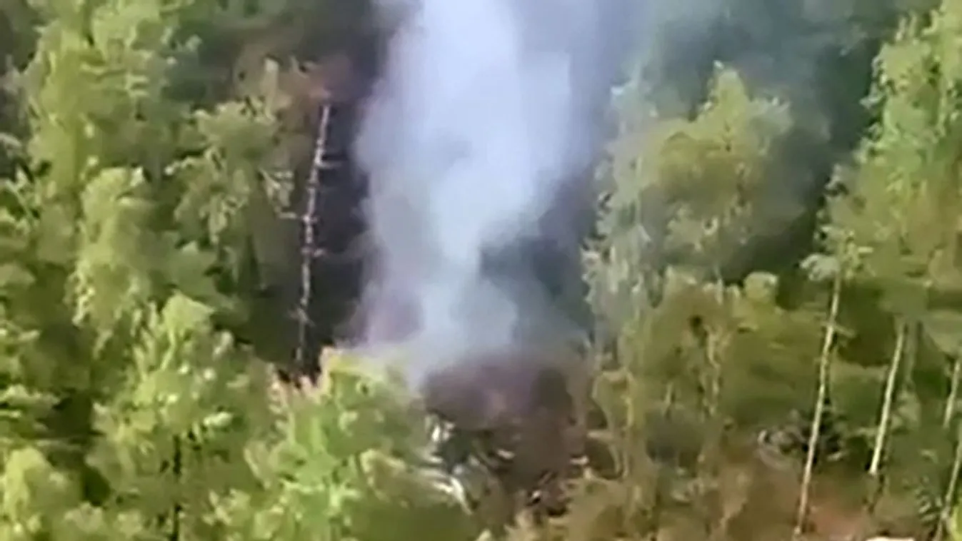 Megjelentek az első videók az oroszországi Amur régióban csütörtökön lezuhant repülőgép roncsairól