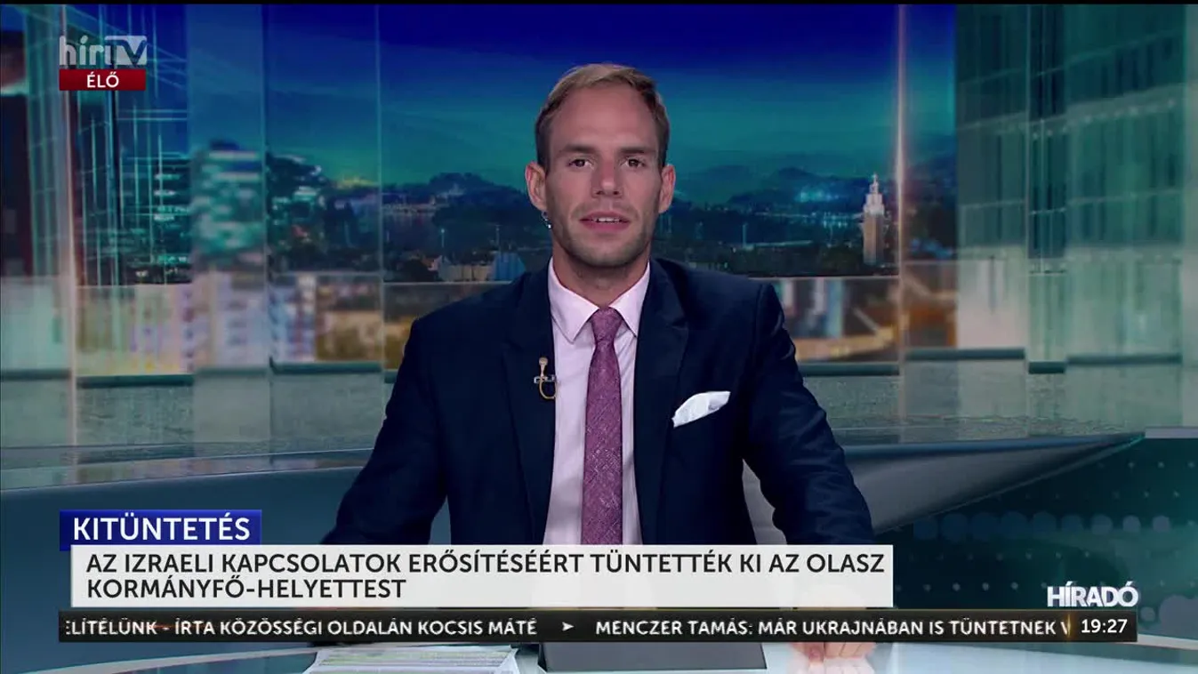 AZ IZRAELI KAPCSOLATOK ERŐSÍTÉSÉÉRT TÜNTETTÉK KI AZ OLASZ KORMÁNYFŐ-HELYETTEST