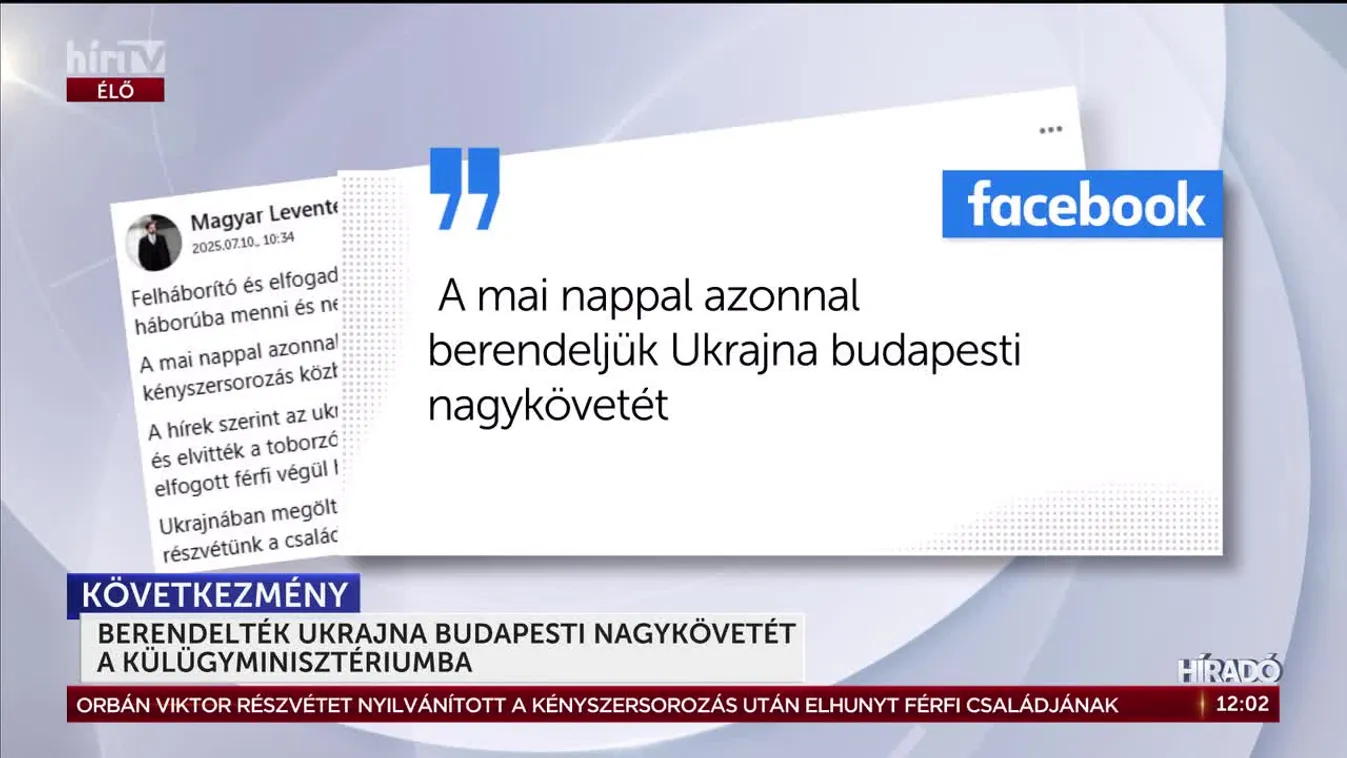 Ukrajna budapesti nagykövetét berendelték a külügyminsztériumba