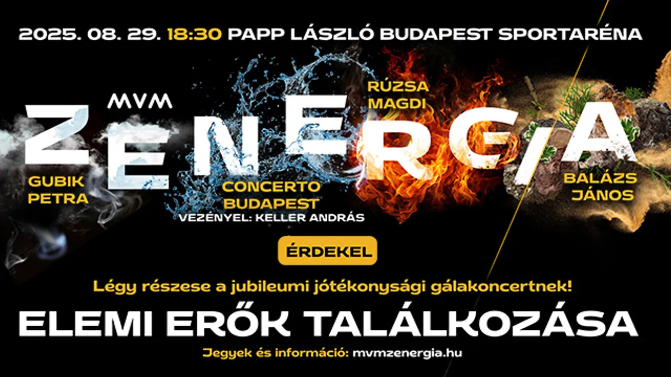 Elemi erők találkoznak a jubileumi MVM ZENERGIA koncerten a Papp László Budapest Sportarénában