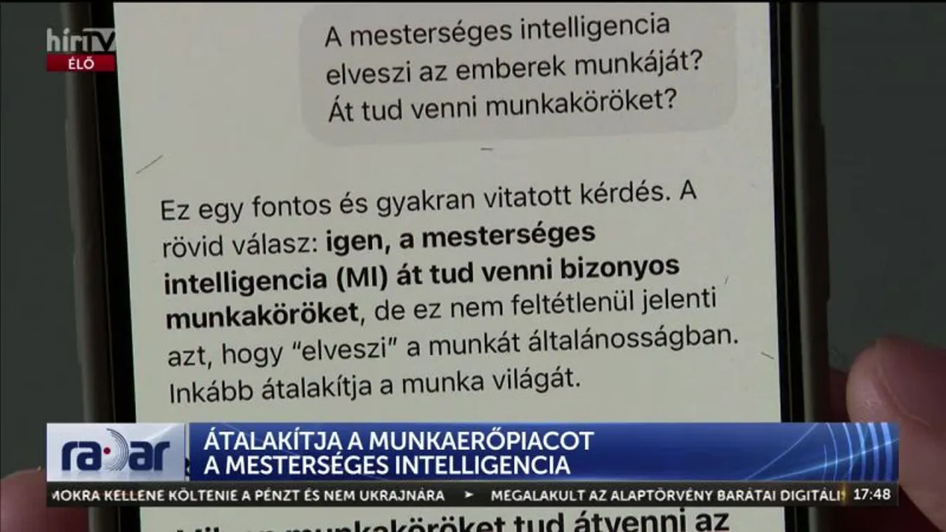Radar – ÁTALAKÍTJA A MUNKAERŐPIACOT A MESTERSÉGES INTELLIGENCIA