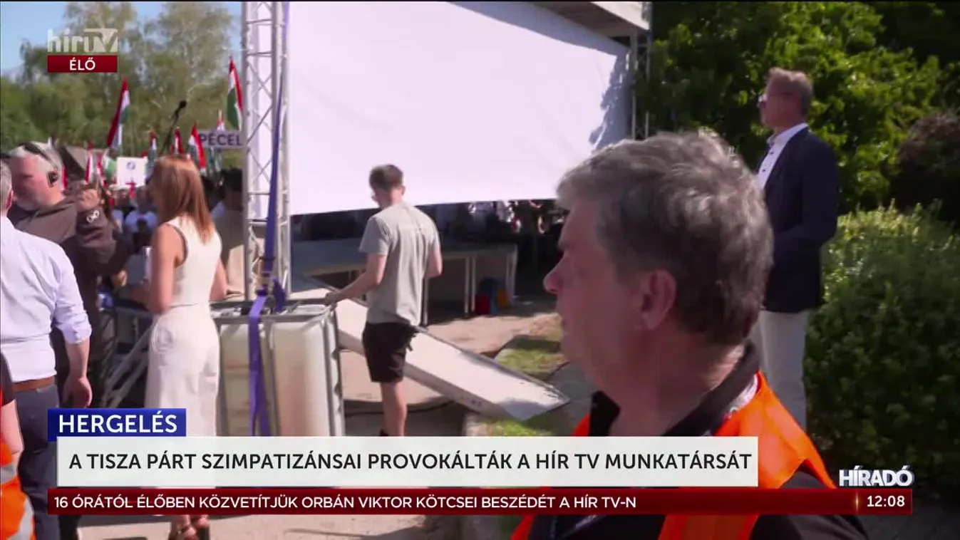 A Tisza Párt szimpatizánsai provokálták a HírTV munkatársát