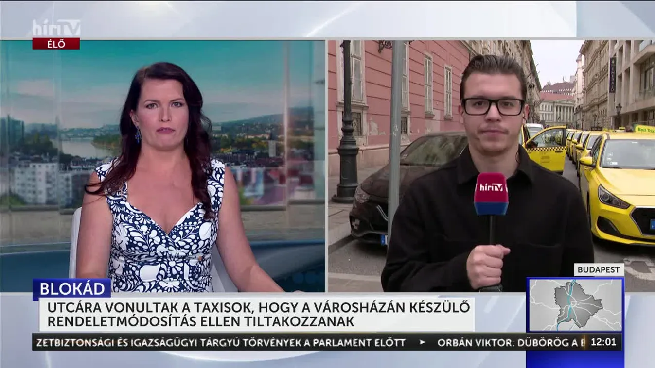 UTCÁRA VONULTAK A TAXISOK, HOGY A VÁROSHÁZÁN KÉSZÜLŐ RENDELETMÓDOSÍTÁS ELLEN TILTAKOZZANAK