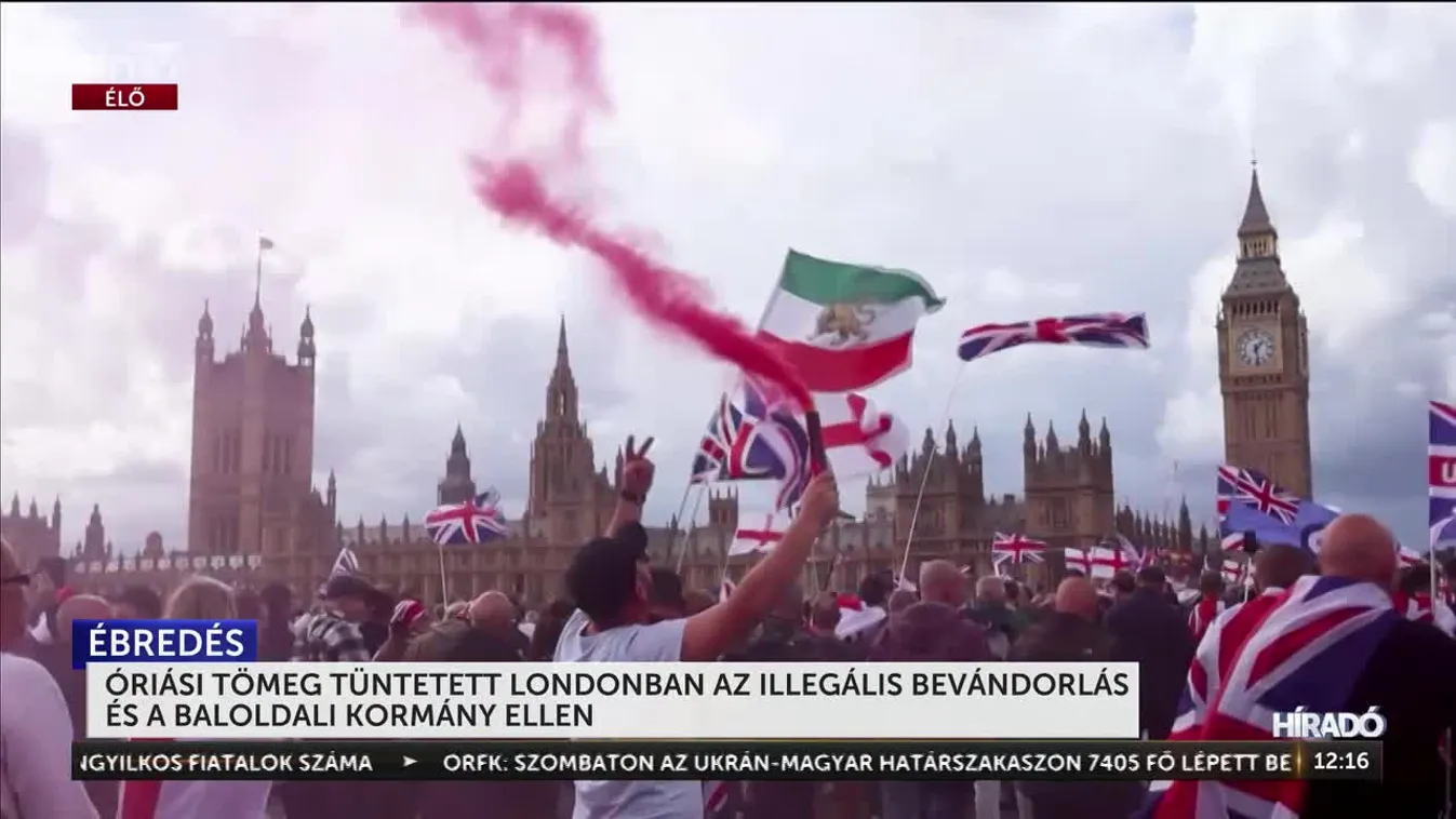 Óriási tömeg tüntetett Londonban az illegális bevándorlás és a baloldali kormány ellen