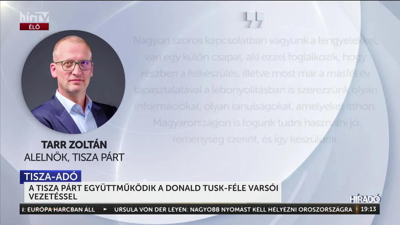 A Tisza Párt együttműködik a Donald Tusk-féle varsói vezetéssel