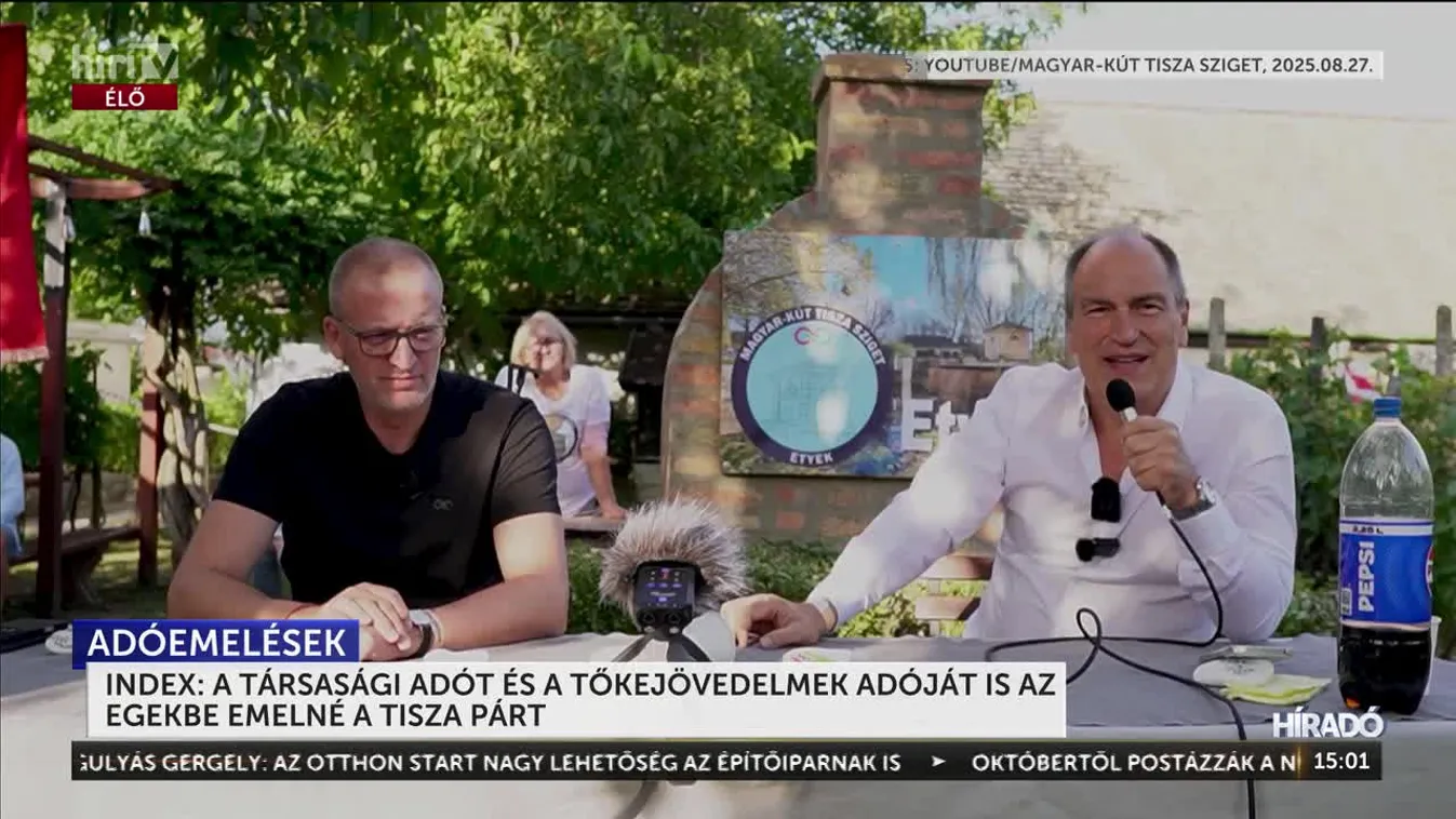 INDEX: A TÁRSASÁGI ADÓT ÉS A TŐKEJÖVEDELMEK ADÓJÁT IS AZ EGEKBE EMELNÉ A TISZA PÁRT