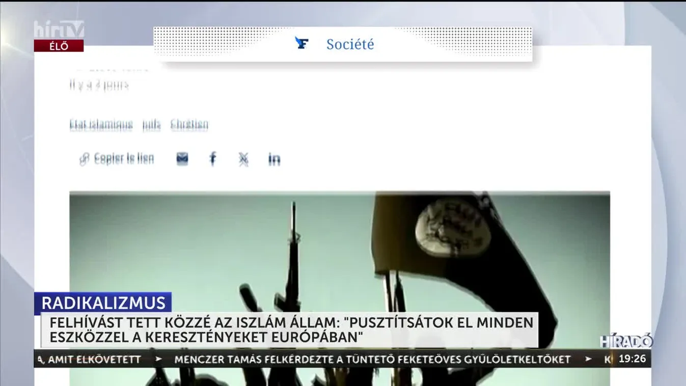FELHÍVÁST TETT KÖZZÉ AZ ISZLÁM ÁLLAM: "PUSZTÍTSÁTOK EL MINDEN ESZKÖZZEL A KERESZTÉNYEKET EURÓPÁBAN"