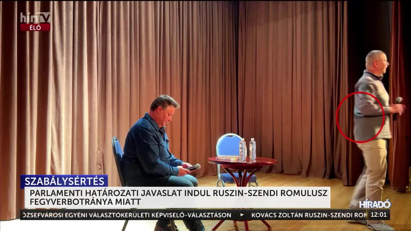 PARLAMENTI HATÁROZATI JAVASLAT INDUL RUSZIN-SZENDI ROMULUSZ FEGYVERBOTRÁNYA MIATT