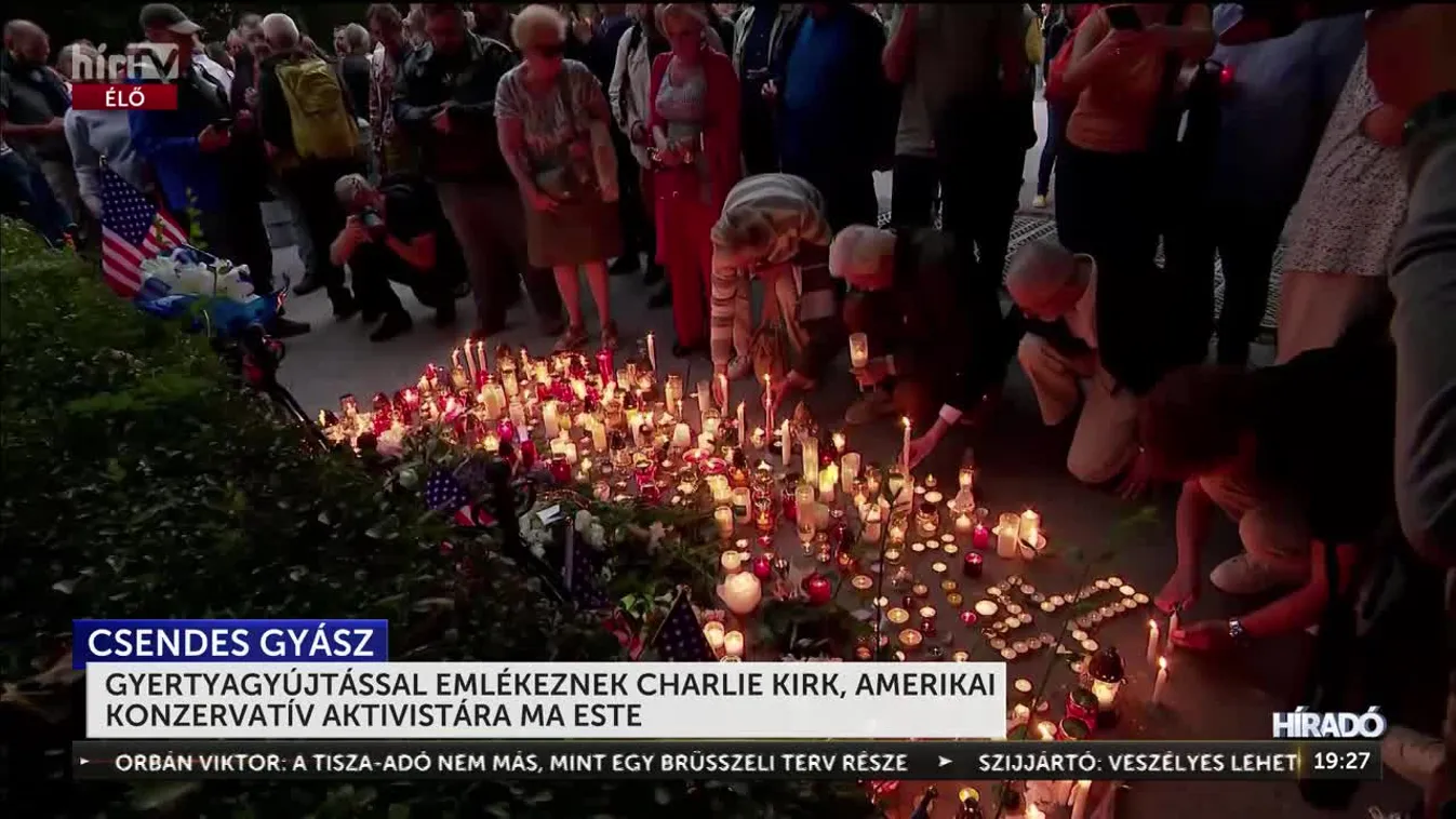 GYERTYAGYÚJTÁSSAL EMLÉKEZNEK CHARLIE KIRK, AMERIKAI KONZERVATÍV AKTIVISTÁRA MA ESTE