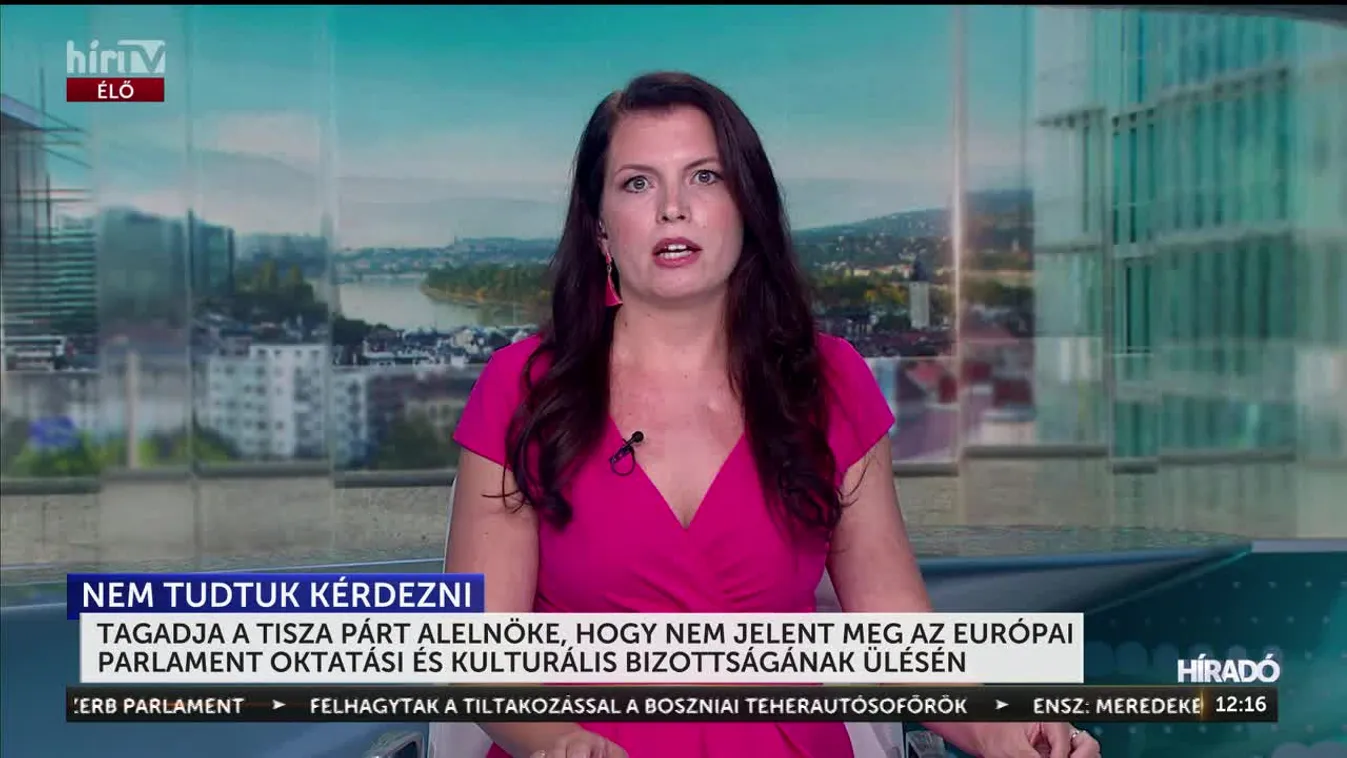 TAGADJA A TISZA PÁRT ALELNÖKE, HOGY NEM JELENT MEG AZ EURÓPAI PARLAMENT OKTATÁSI ÉS KULTURÁLIS BIZOTTSÁGÁNAK ÜLÉSÉN
