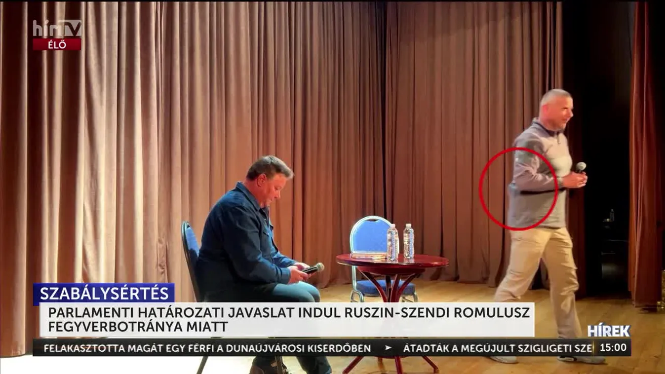 PARLAMENTI HATÁROZATI JAVASLAT INDUL RUSZIN-SZENDI ROMULUSZ FEGYVERBOTRÁNYA MIATT