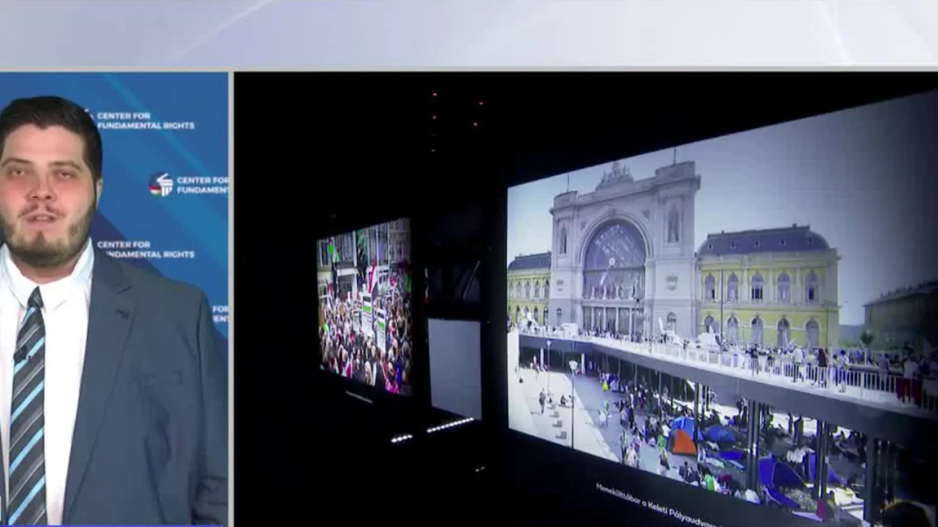 Figyelemfelkeltő fényfestéssel hívta fel a figyelmet a migráció veszélyeire az Alapjogokért Központ + videó