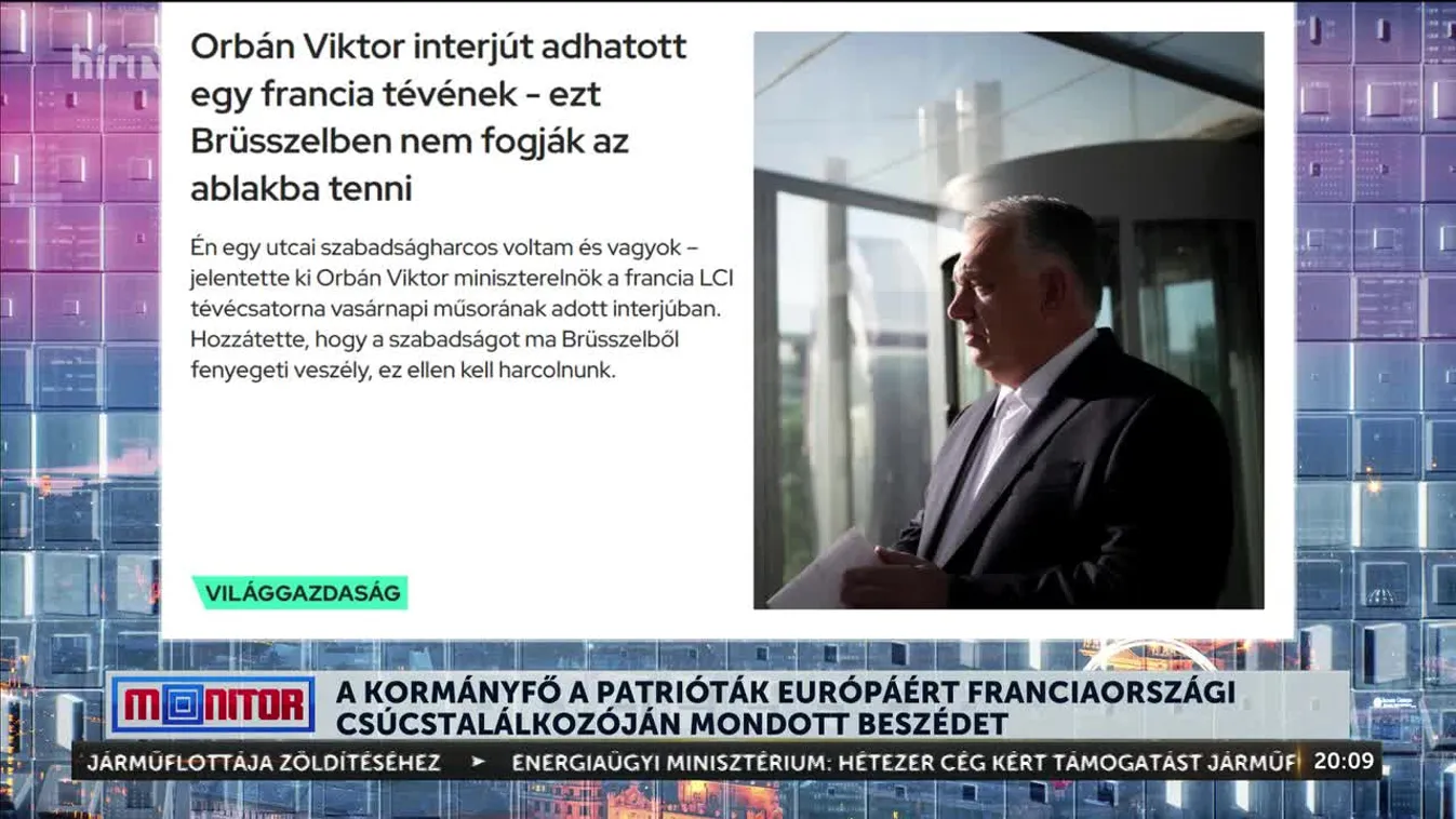 Monitor – Francia közönség éljenezte a Brüsszel ellen harcot hirdető Orbán Viktort + videó
