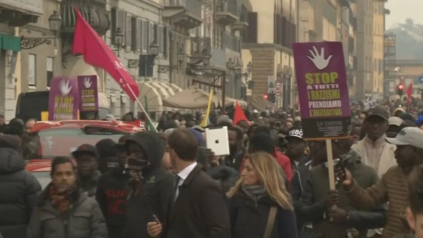 Rasszista bűncselekmények ellen tüntettek Firenzében