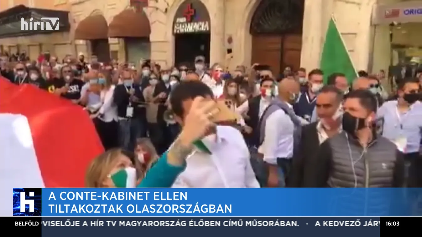 A Conte-kabinet ellen tiltakoztak Olaszországban