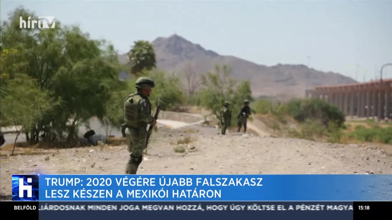Trump: 2020 végére újabb falszakasz lesz készen a mexikói határon