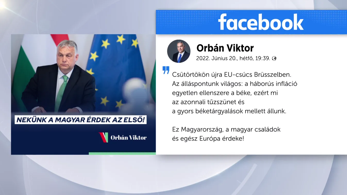 Orbán Viktor: A háborús infláció egyetlen ellenszere a béke