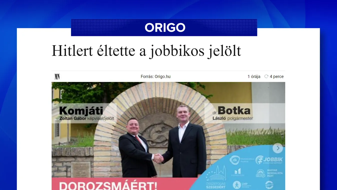 Hitlert éltette a jobbikos jelölt