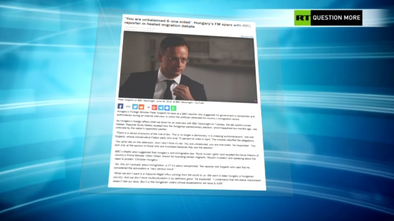 Szijjártó BBC-s interjúját vette górcső alá az orosz propagandaadó