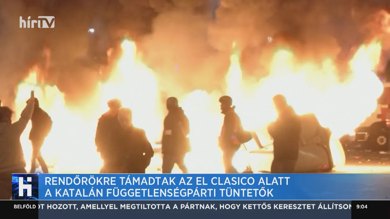 Rendőrökre támadtak az El Clasico alatt a katalán függetlenségpárti tüntetők