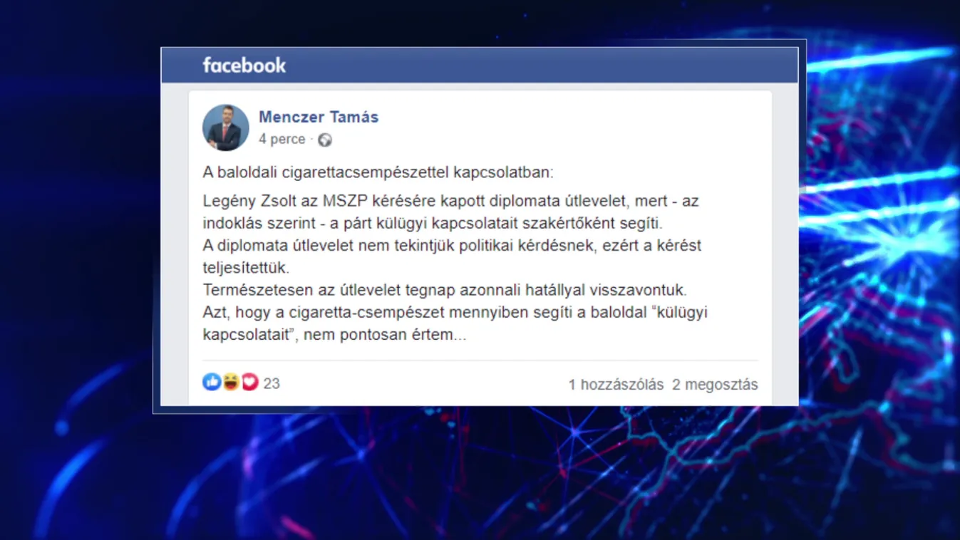 Visszavonták a cigarettacsempész politikus diplomata útlevelét