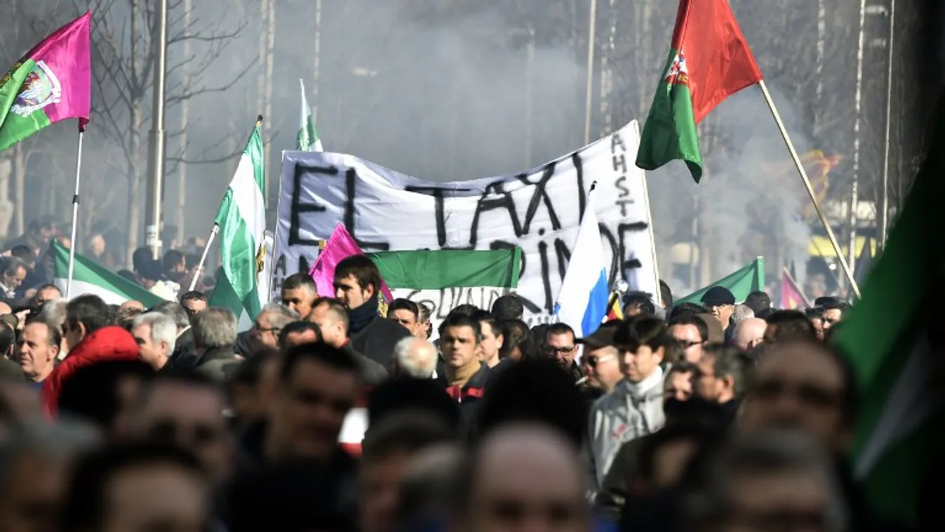 Megbénították Madridot a taxisok