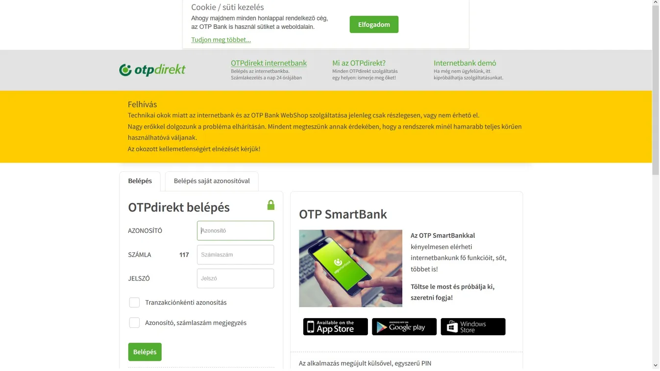 Leállt az OTP netbankja, számos webshop sem működik