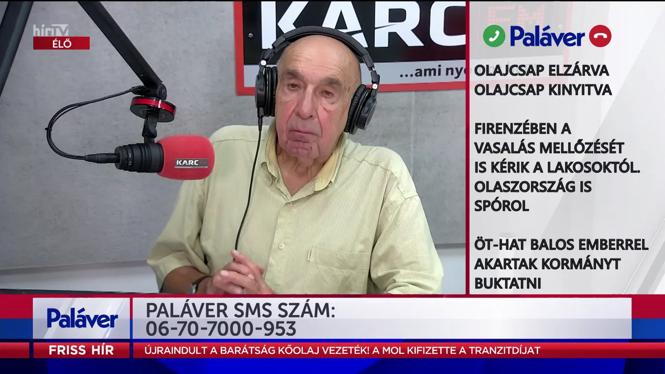 Paláver: Olajcsap elzárva, olajcsap kinyitva