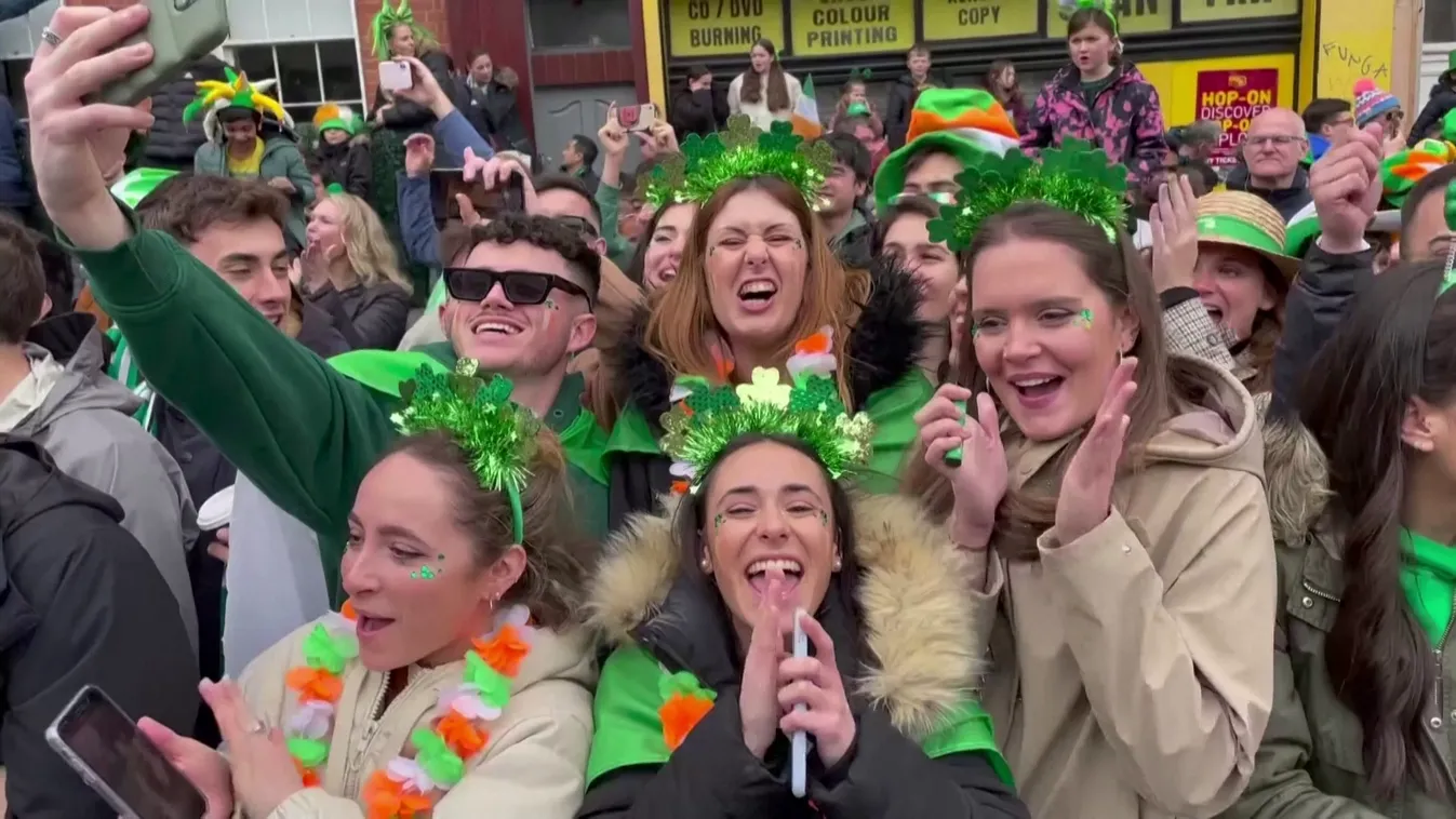 Zöldbe öltözött Írország és az USA Szent Patrik tiszteletére