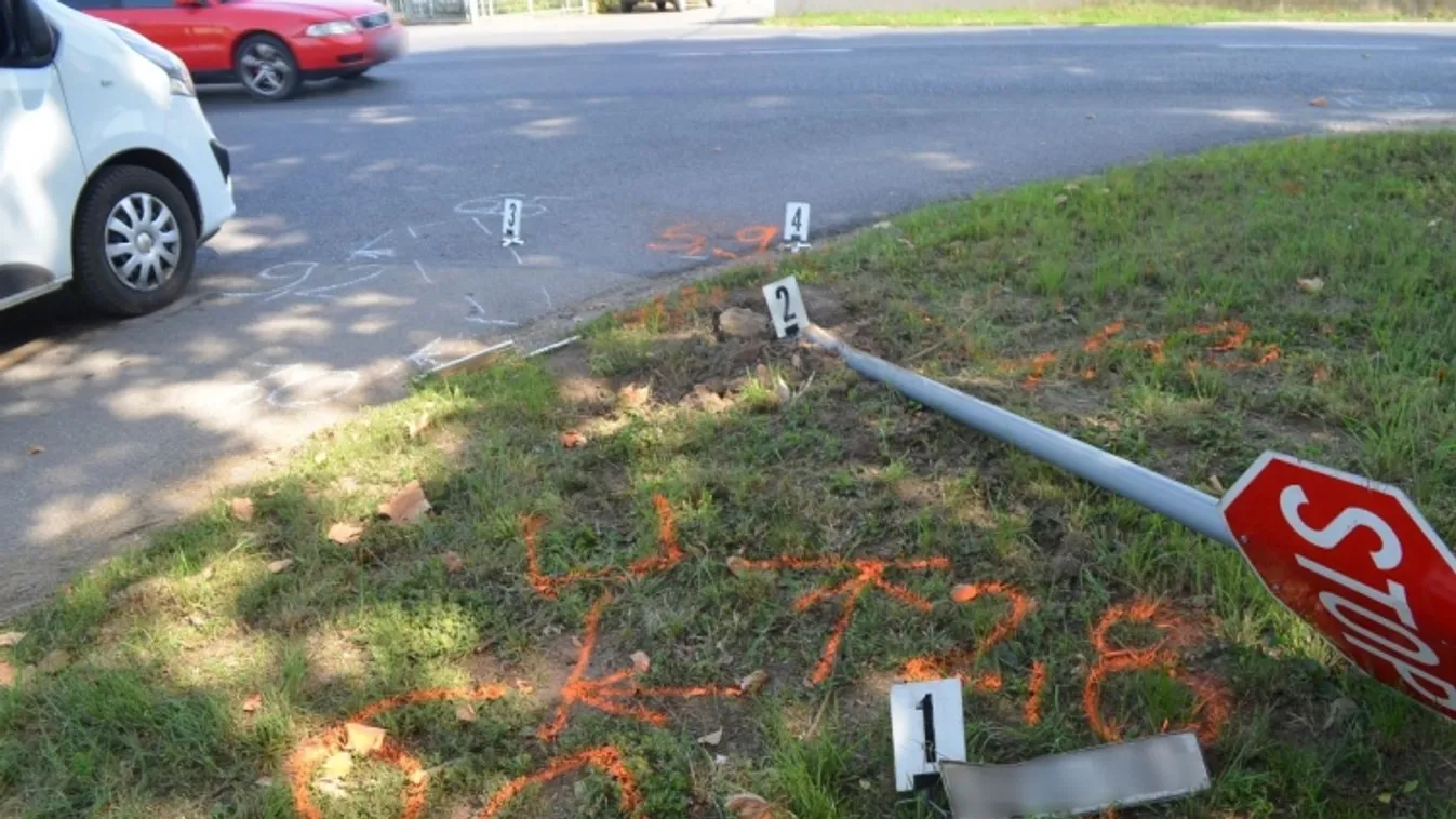 Kidöntött egy táblát, majd elhagyta a helyszínt