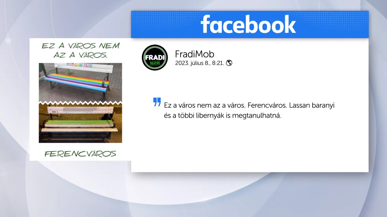 Zöld-fehérre festették át a szivárványos padot Ferencvárosban