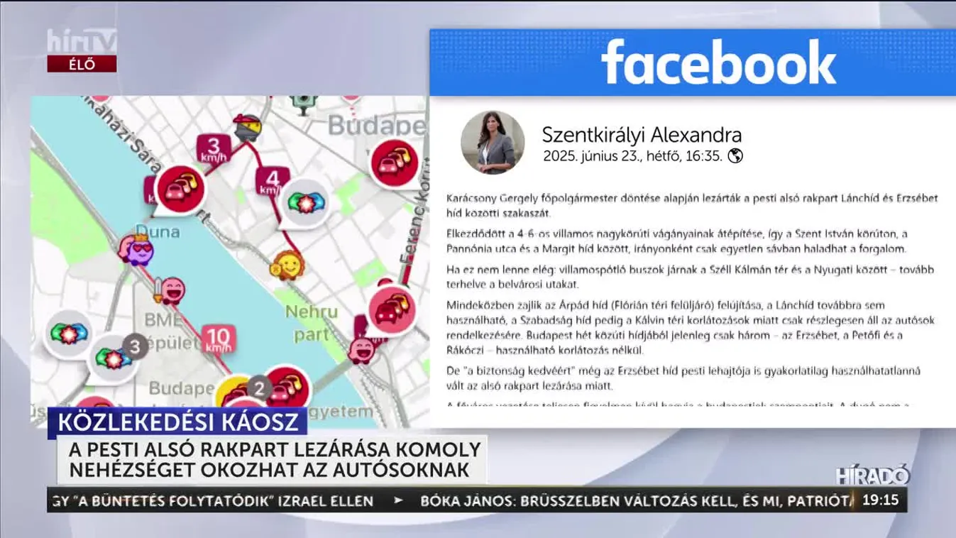 Szentkirályi Alexandra: A budapestiek joggal várják el, hogy a főváros élhető város legyen, ne pedig egy állandóan lezárt útvesztő + videó