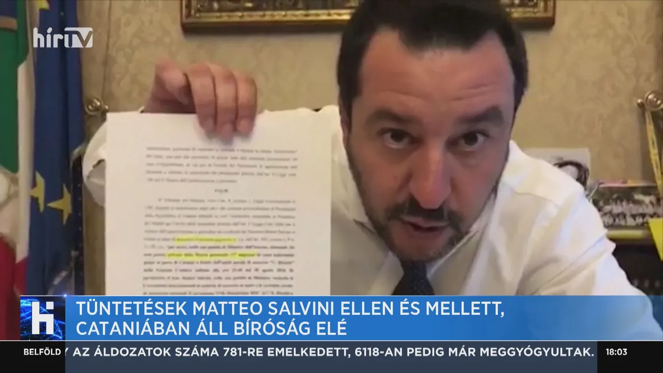 Tüntetések Matteo Salvini ellen és mellett, Cataniában áll bíróság elé